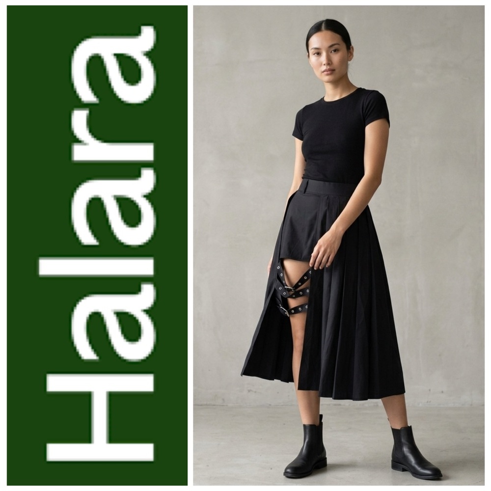 HALARA Black Unisex Multi Buckle R thigh Shorts Insert Women’s size Small Skirt